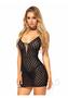 Leg Avenue Mini Dress With Lace Up Front And G-string - O/s - Black